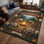Outdoor Retreat area rug in a living room