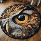 Owl Eye Round Mat Rug - washable non-slip printed rug