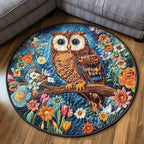 Owl Magic Round Mat Rug - washable non-slip printed rug