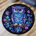 Owl Spirit Round Mat Rug - washable non-slip printed rug
