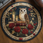 Owlsome Vibes Round Mat Rug - washable non-slip printed rug
