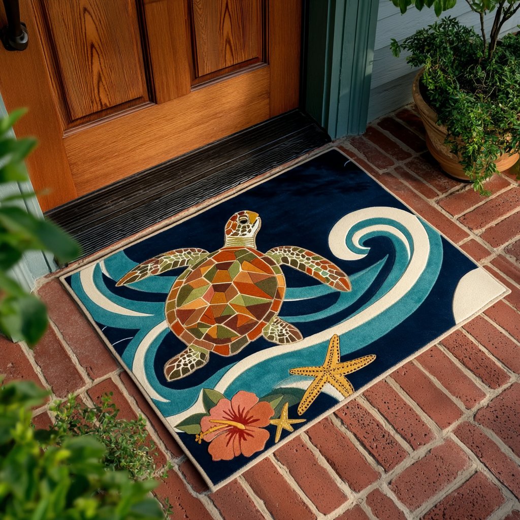 Pacific Turtle Doormat - Cute Animal Design | Printed Welcome Doormat
