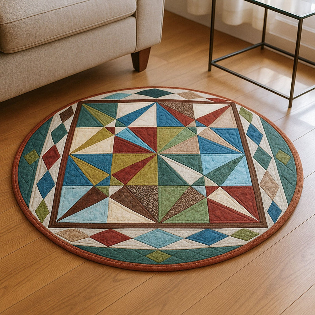 Paddle Pathways Round Mat Rug - Nature Design | Serene Home Decor