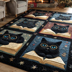 Page Turner Cat area rug in a living room