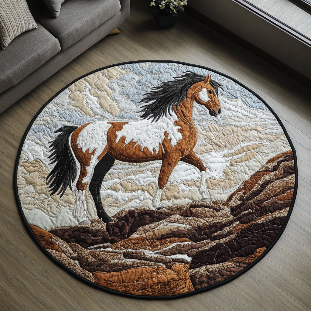 Painted Legacy Round Mat Rug - washable non-slip printed rug