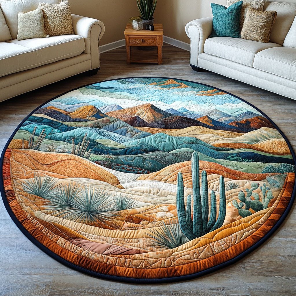 Painted Sands Round Mat Rug - washable non-slip printed rug