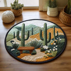 Painted Sky Round Mat Rug - washable non-slip printed rug