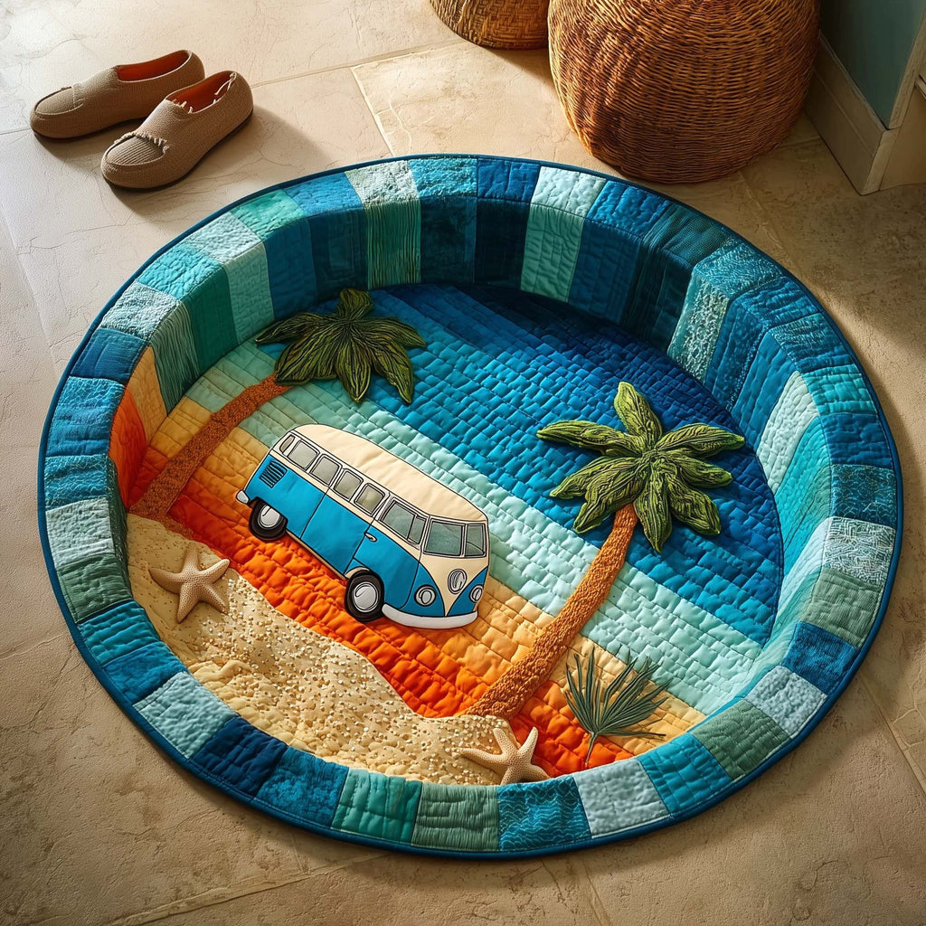 Palm Ride Round Mat Rug - Nature Design | Serene Home Decor