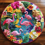 Paradise Gathering Round Mat Rug - washable non-slip printed rug
