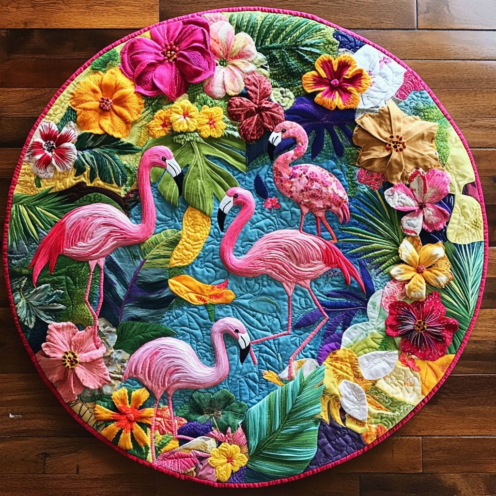 Paradise Gathering Round Mat Rug - Nature Design | Serene Home Decor