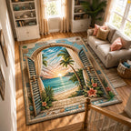 Paradise Window area rug in a living room