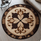 Parisian Grace Round Mat Rug - washable non-slip printed rug