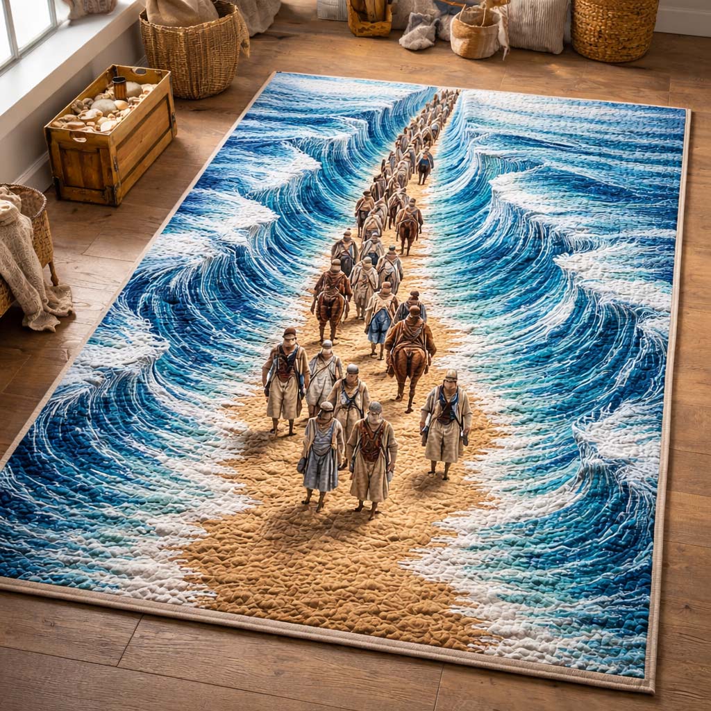 Passover Spirit area rug in a living room