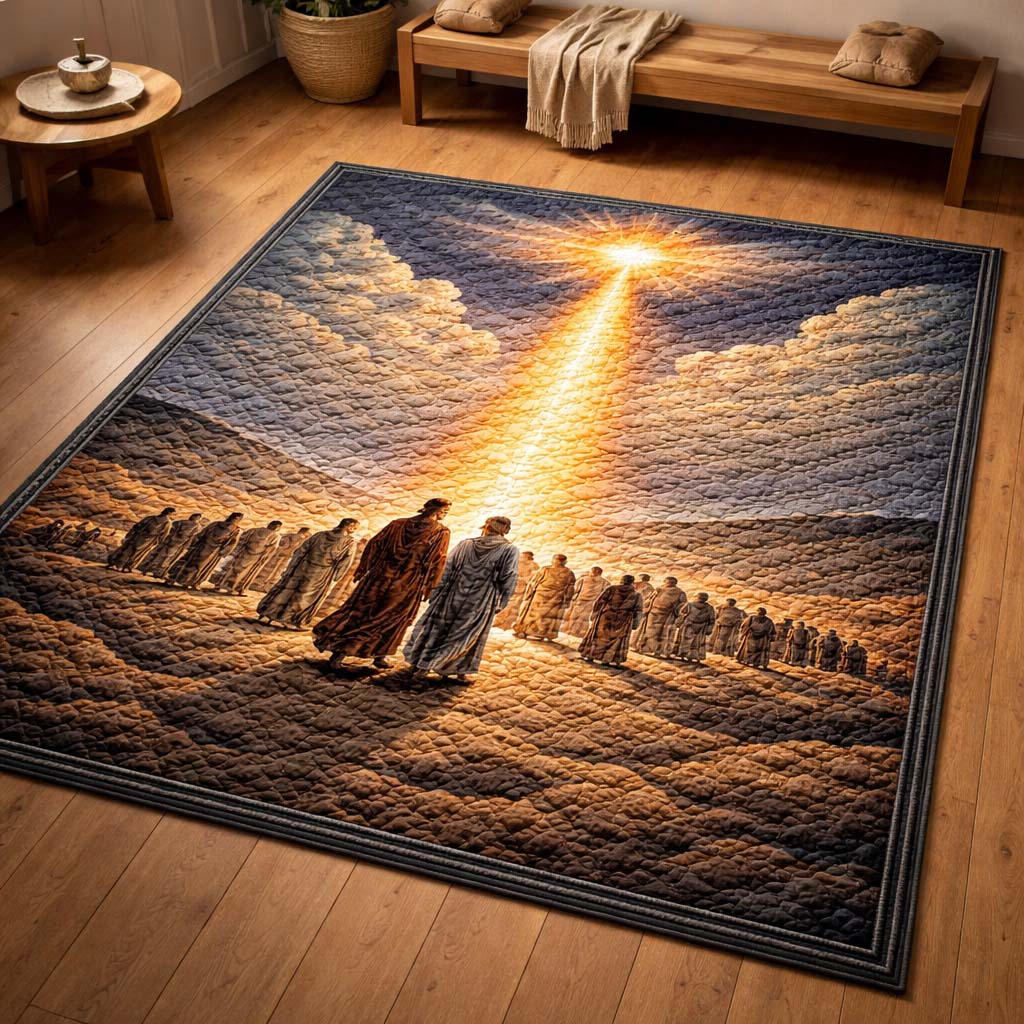 Passover Spirit area rug in a living room
