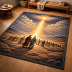 Passover Spirit area rug in a living room
