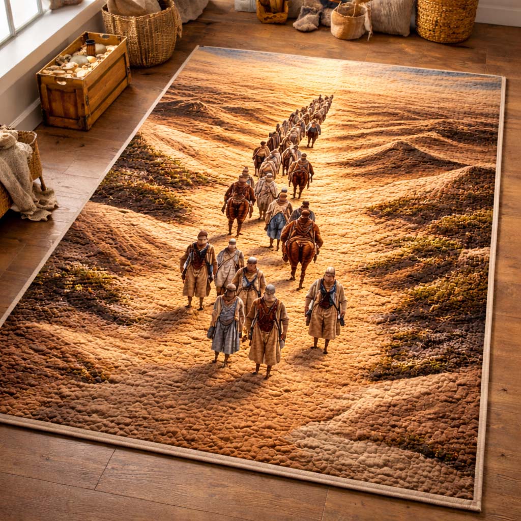 Passover Spirit area rug in a living room