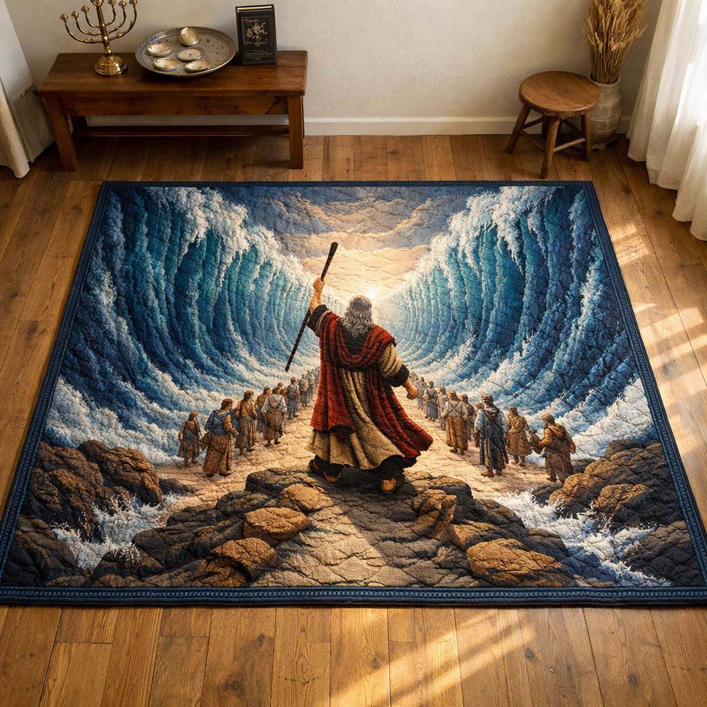 Passover Spirit area rug in a living room