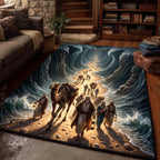 Passover Table area rug in a living room