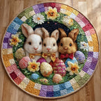 Pastel Joy Round Mat Rug - washable non-slip printed rug