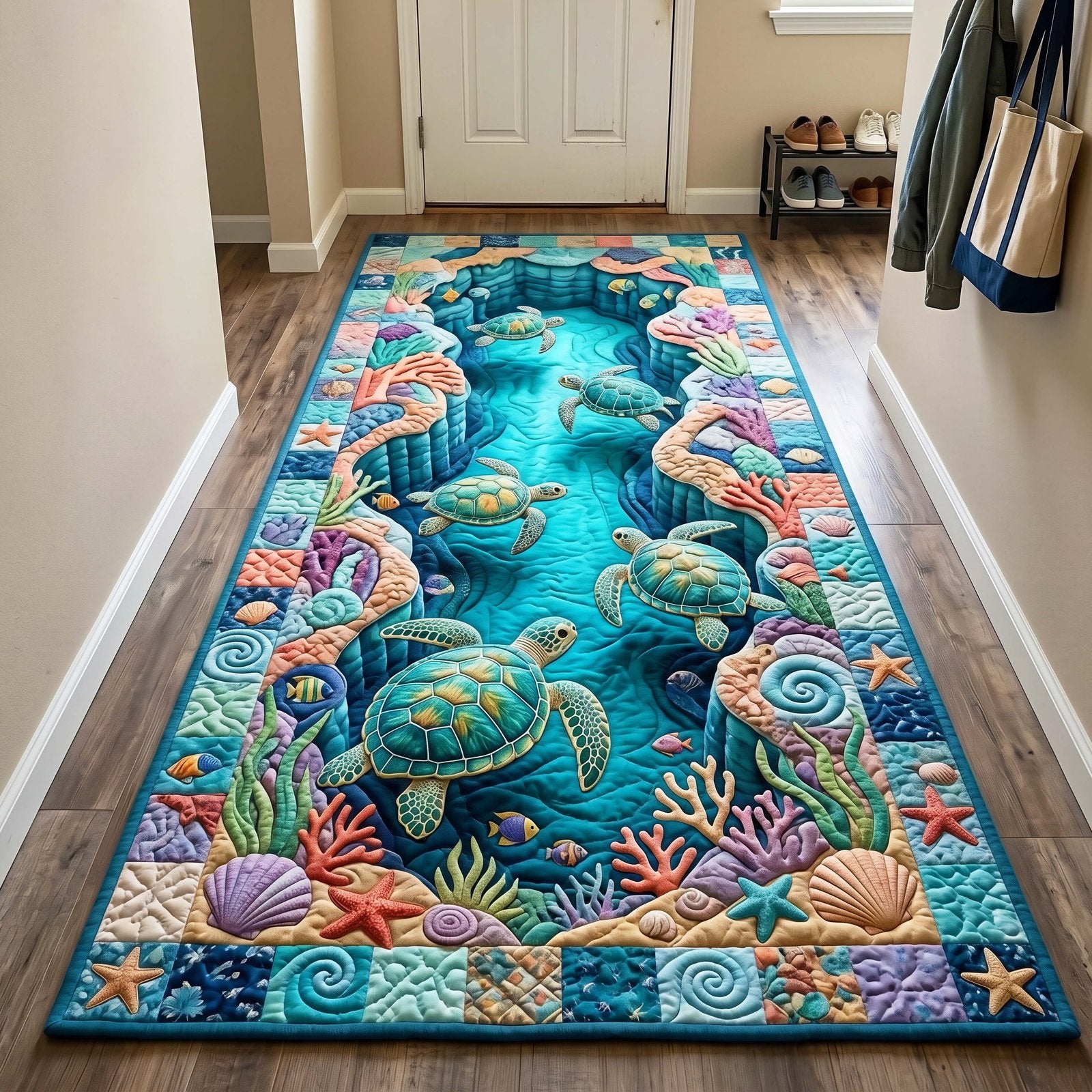 Pastel Reef Runner Rug - Nature Design | Serene Runner Rug