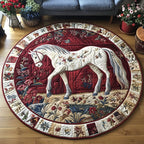 Pasture Majesty Round Mat Rug - washable non-slip printed rug