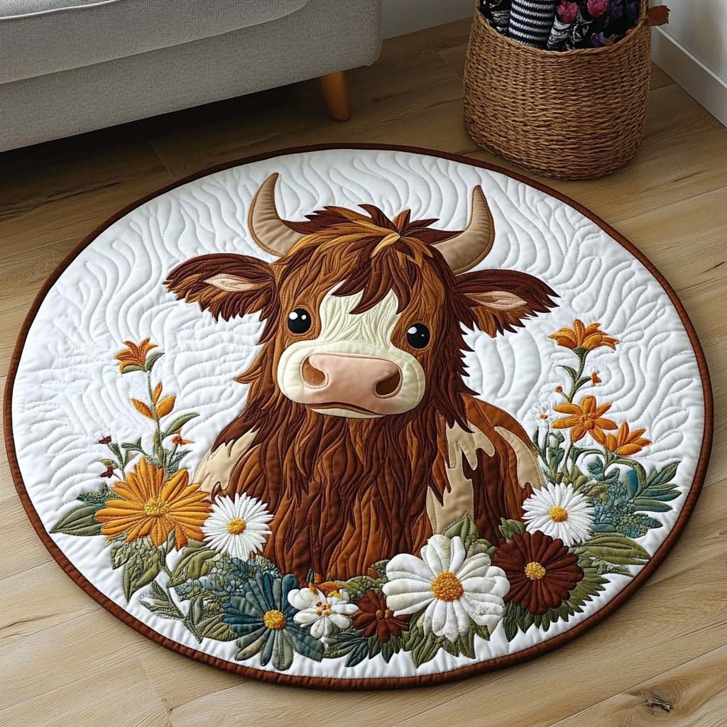 Pasture Pals Round Mat Rug - washable non-slip printed rug
