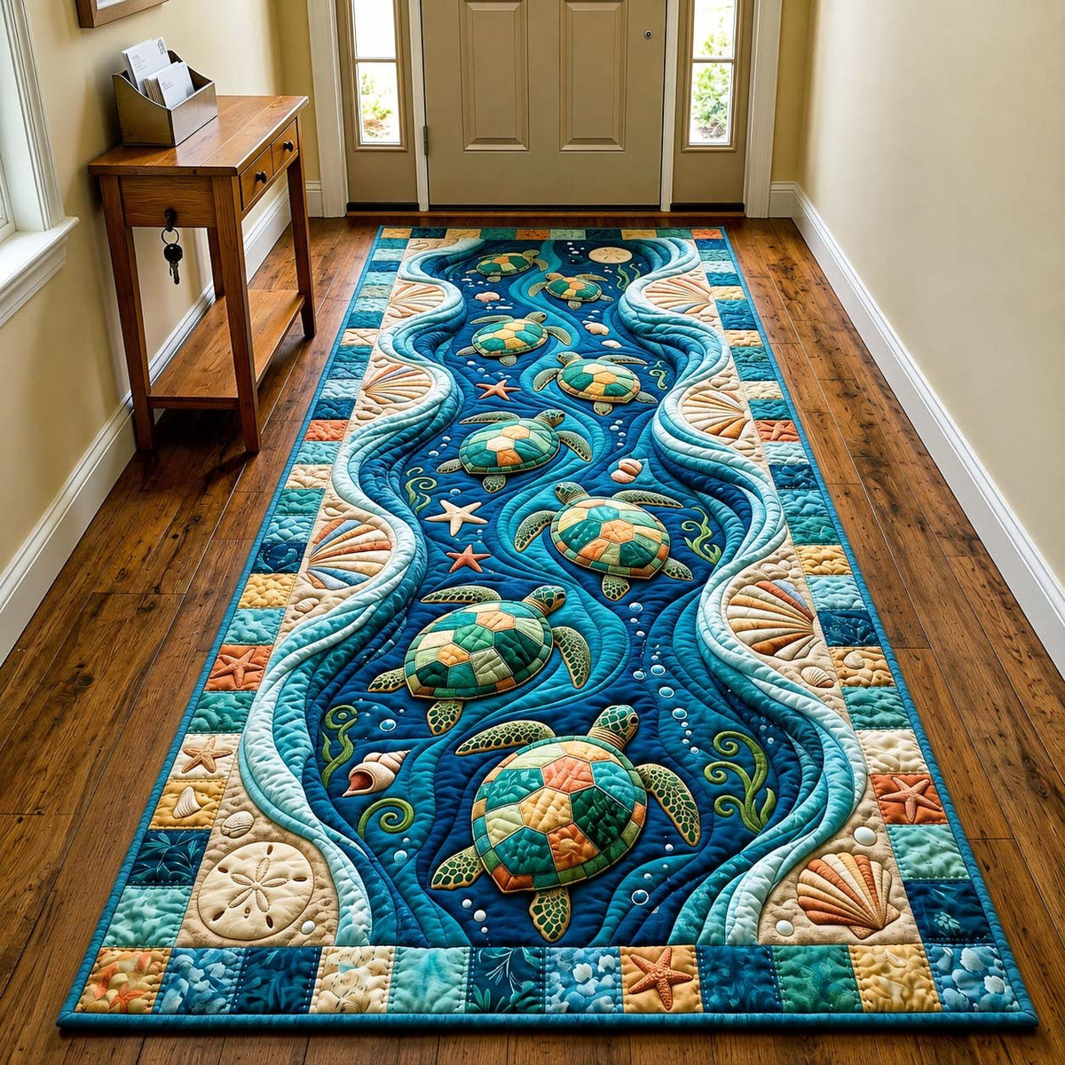 Patchwork Tides Runner Rug - Nature Design | Serene Runner Rug