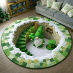 Patrick Day Round Mat Rug - washable non-slip printed rug