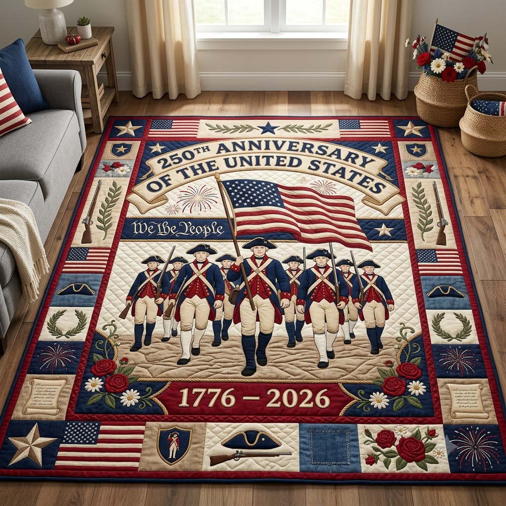 Patriot Crest area rug in a living room
