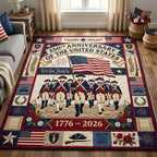 Patriot Crest area rug in a living room