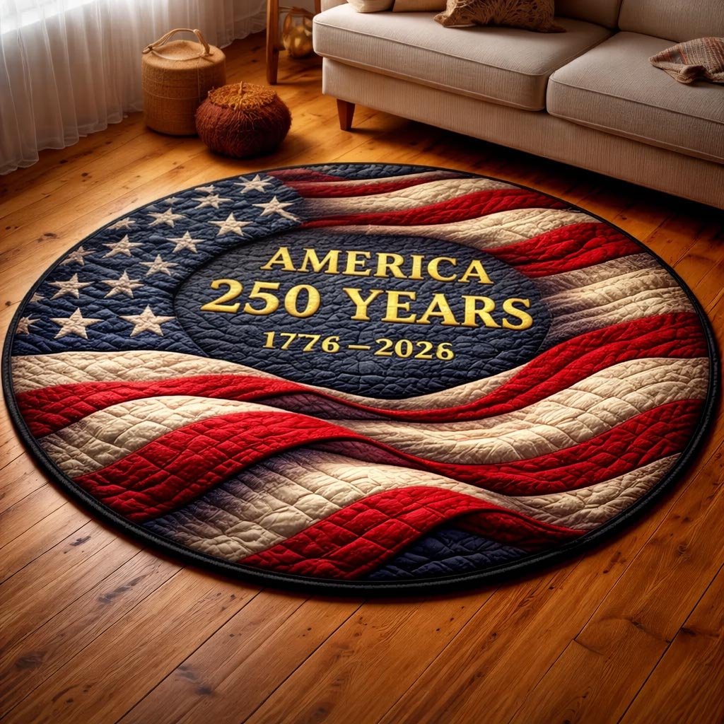 Patriot Glory Round Mat Rug - washable non-slip printed rug