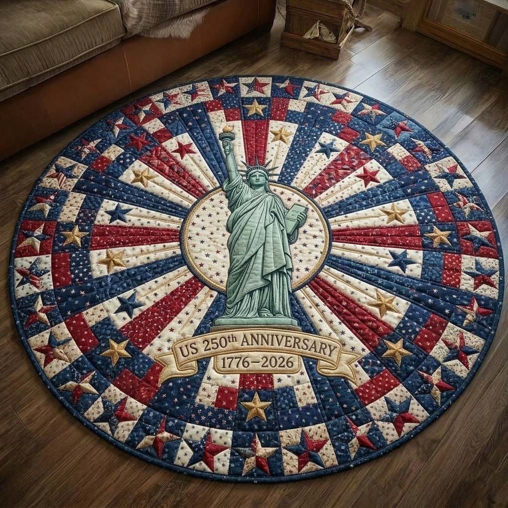 Patriot Legacy Round Mat Rug - washable non-slip printed rug
