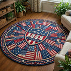 Patriot Legacy (Design 2) Round Mat Rug - washable non-slip printed rug