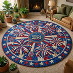 Patriot Legacy (Design 4) Round Mat Rug - washable non-slip printed rug