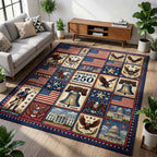 Patriot Mosaic area rug in a living room