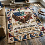 Patriot Rise area rug in a living room