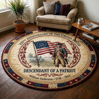 Patriot Rise Round Mat Rug - washable non-slip printed rug