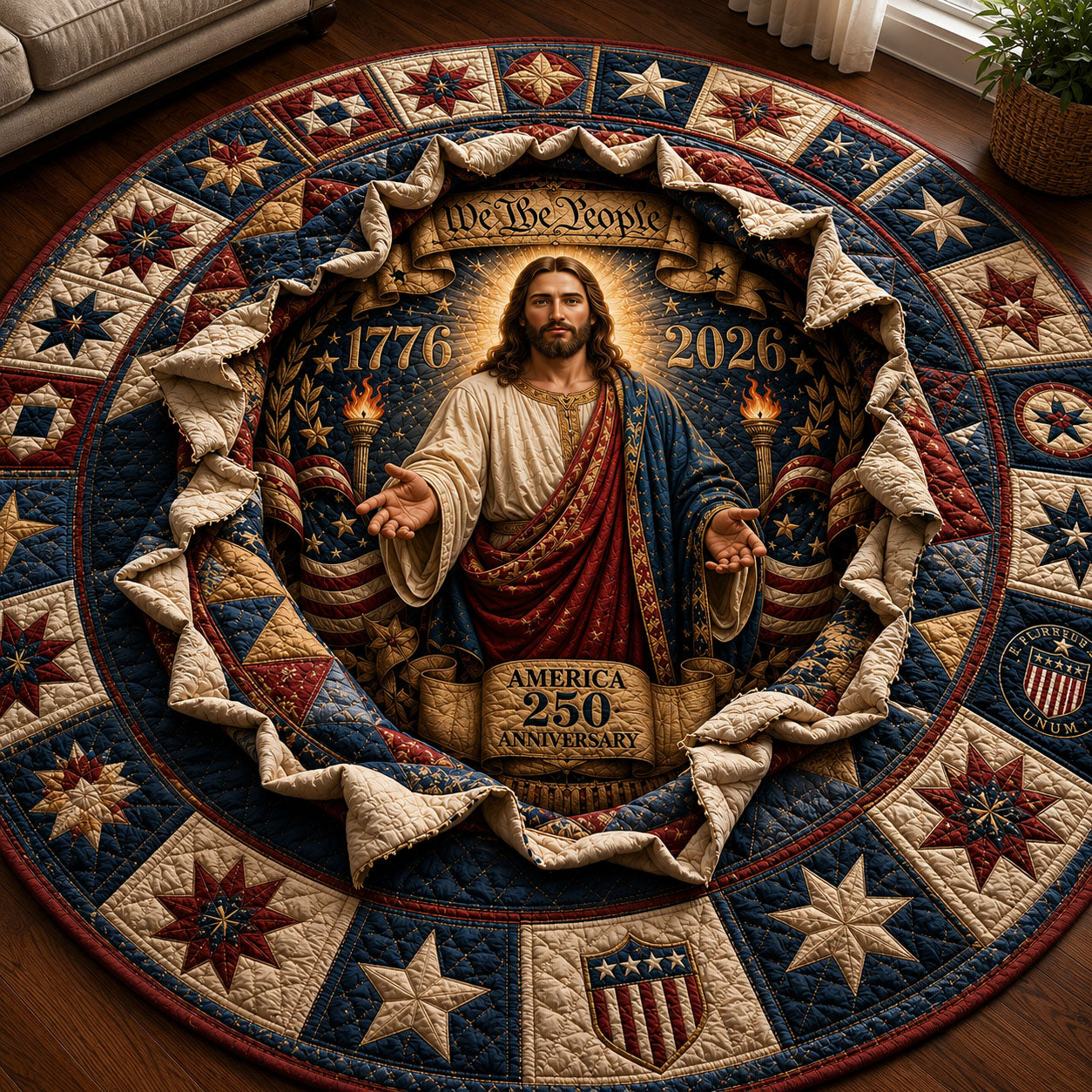 Patriot Savior America 250 Round Mat Rug GFTOHNL294