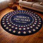 Patriot Spirit Round Mat Rug - washable non-slip printed rug