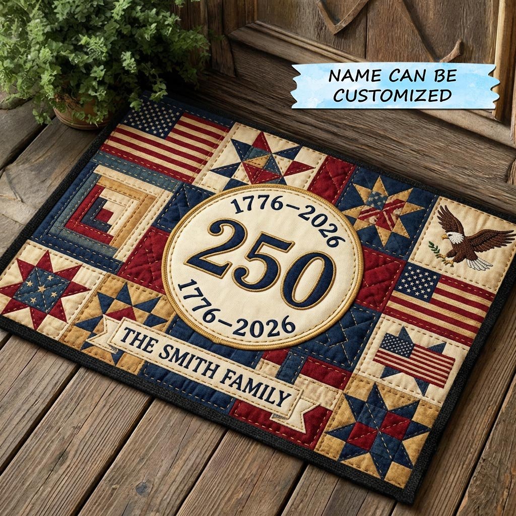Patriot Stars QTCUZ Doormat - Patriotic Design | Printed Welcome Doormat