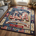 Patriot Wings area rug in a living room