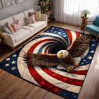 Patriot Wings area rug in a living room