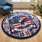 Patriot Wings Round Mat Rug - washable non-slip printed rug