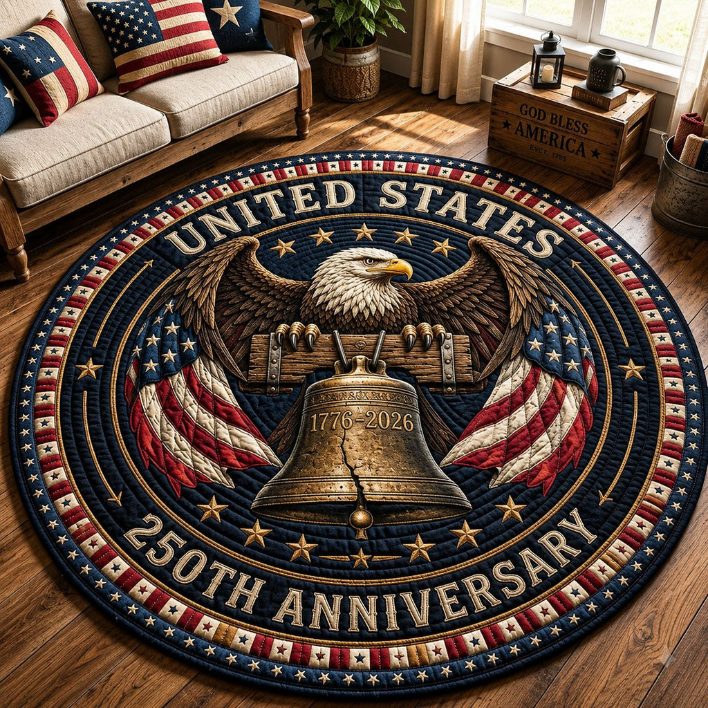Patriotic Bald Eagle Round Mat Rug - Nature Design | Serene Home Decor