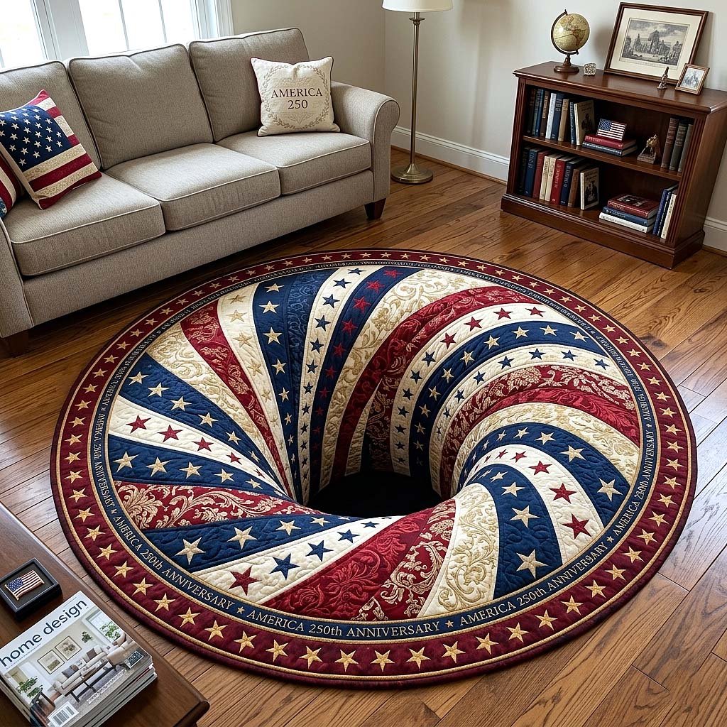 Patriotic Legacy Round Mat Rug - Nature Design | Serene Home Decor