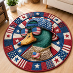 Patriotic Mallard Swagger Round Mat Rug - washable non-slip printed rug