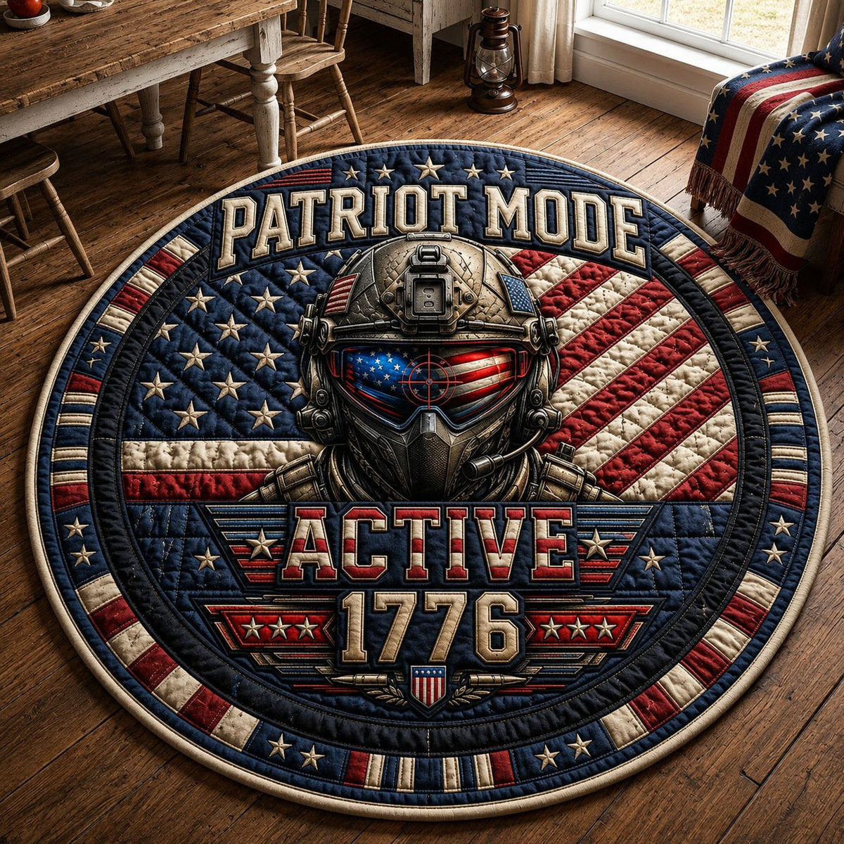 Patriotic Mode Soldier Round Mat Rug - washable non-slip printed rug