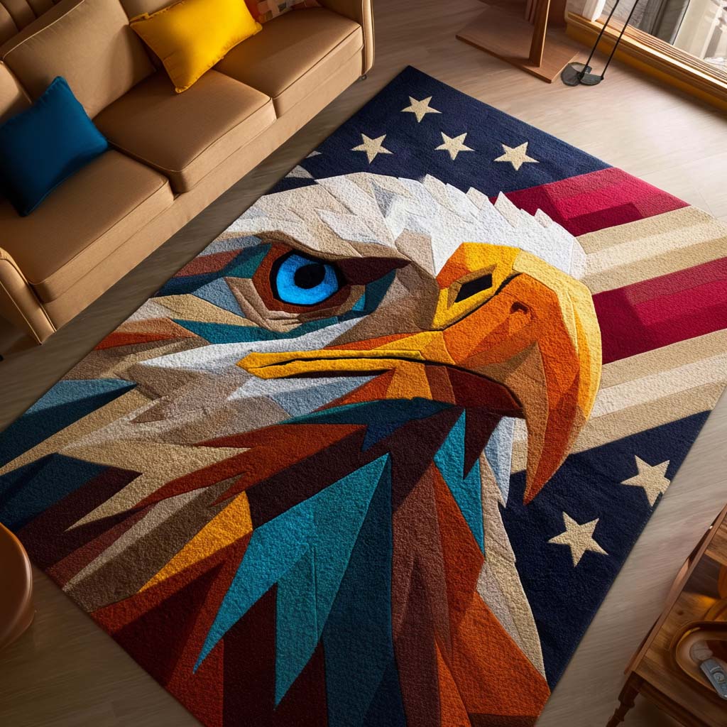 Patriotic Pride area rug in a living room