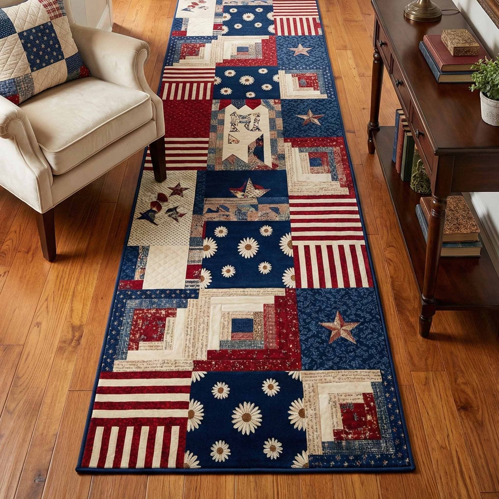 Patriotic Spirit Runner Carpet Runner Rug - Cute Pet Design | Animal Printed Runner Rug
