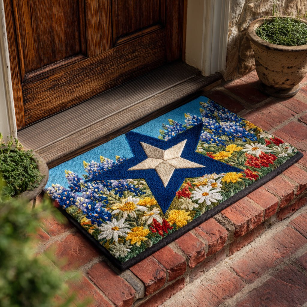 Patriotic Texas Bloom Doormat - Patriotic Design | Printed Welcome Doormat